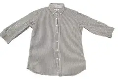 THE SHOP TK タケオキクチ 7分袖シャツ ストライプ メンズ Lサイズ