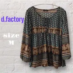 d.factory チュニック ペイズリー柄 ボタン