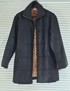 KRIZIA 黒のアウター レオパード裏地