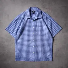 00s OLD GAP チェックシャツ 半袖シャツ ブルー