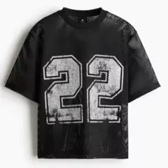 [H&M] オーバーサイズフィット プリントメッシュTシャツ