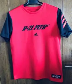adidas スポーツTシャツ レッド/ブラック