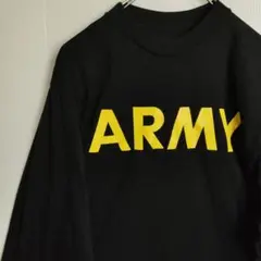 ARMY 長袖シャツ ロンT ブラック ミリタリーシャツ メンズＭ