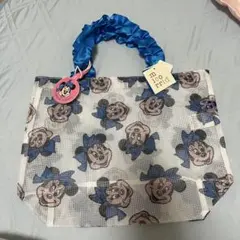 値下不可チマジロ　コラボ　しまむら　ミニー　プールバッグ　ブルー