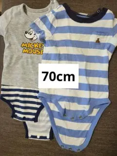 美品【babyGAP＆ディズニー】70cmベビー半袖ロンパース　 ブラナンベア