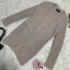 極美品　アンタイトル　ロング丈カーディガン　ベージュ　ウールカシミヤ　2 M