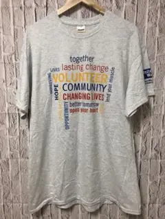【古着】Tシャツ　グレー　古着　プリントTシャツ　残暑
