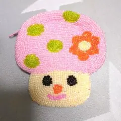 【swimmer】スイマー　ポーチ　コインケース　キノコ　ビーズ キノピコ