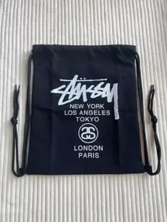 Stüssy ブラック ドローストリングバッグ