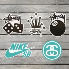 5枚セットNIKESBステューシーステッカーシュプリームティファニーブルー好きに