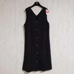 訳あり新品△ジャンパースカート△3way ノースリーブロングワンピース ジレ黒L