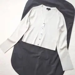 美品 洗える 23SS Theory セオリー Vネックカーディガン グレー L