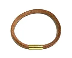本革 レザー ブレスレット 5mm ゴールド