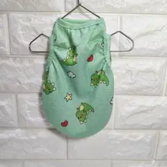 犬服　プリントシャツ　恐竜　XS