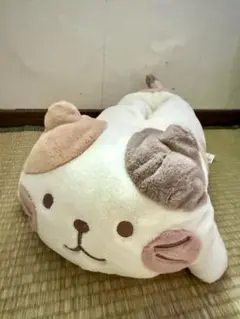 ハピンズ　ふくふくにゃんこ　ほっぺ寝そべりティッシュボックスカバー　ミケ