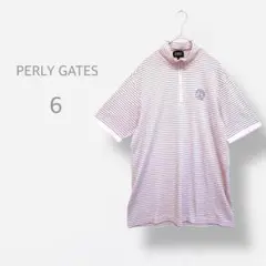 【PEARLY GATES】　大きいサイズ　ハーフジップ　ポロシャツ　ボーダー