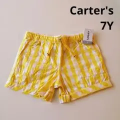 新品 カーターズ Carter's ギンガムチェックショートパンツ　7Y 120