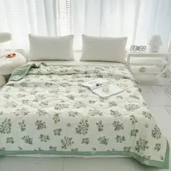夏にお勧め♪** 肌掛け布団 ダブルキルトケット 洗い軽い夏用大人子供便利花柄