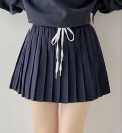 chico ニットウエストリボンプリーツスカート