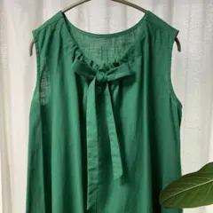 未使用級✨ノースリーブ ロング ワンピース グリーン Mサイズ