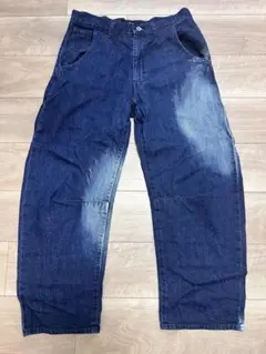 Y’s ヨウジヤマモト濃紺デニム ワイドパンツ ダメージ加工