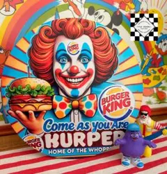 バーガーキング⑦ BURGER KING ブリキ看板　アメリカン雑貨　ダイナー