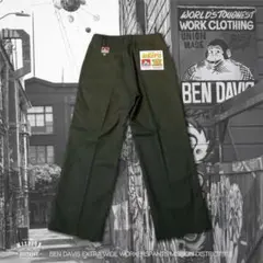 BEN DAVIS EXTRA WIDE WORKER PANTS オリーブ L