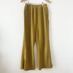 レディース マスタード フレアパンツ ゴーデュロイ Lサイズ 古着