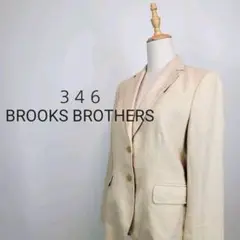 346BROOKS BROTHERSレディースXLベージュテーラードジャケット