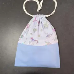 Ｅ680巾着袋　ハンドメイド ペガサス　ユニコーン　お城