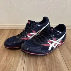 ASICS スパイク ネイビー/ピンク 短距離・中距離 25cm