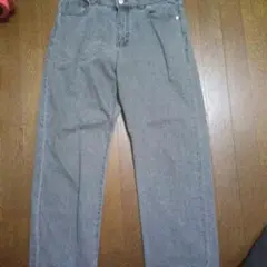 MONO-MART グレー ストレートデニムパンツ M