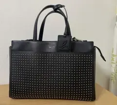 アニエスベー 本革2way スタッズショルダー ハンドバッグ