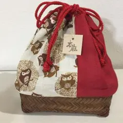 送料込み 匿名配送 未使用 バッグ 巾着 かごバッグ ふくろう 浴衣 花火