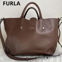☆美品☆ FURLA アリッサ ショルダーバッグ ブラウン レザー