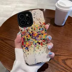【新入荷】 韓国 カラフル　マーブル スマホケース iPhone15Pro