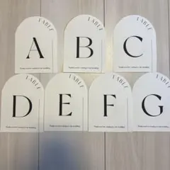 テーブルナンバーA〜G