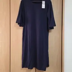 ユニクロ　フレアスリーブ　ブラワンピース　XXL