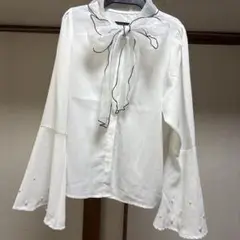 apres jour オーガンジーボウタイブラウス