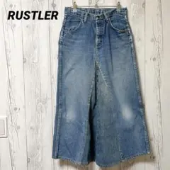 【RUSTLER ラスラー】デニムロングスカート　ダメージデニム　アメリカ古着