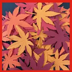 アルバム・お品書き飾りに‼︎ ペーパークラフト☻ オレンジ，赤色系　秋・紅葉セット