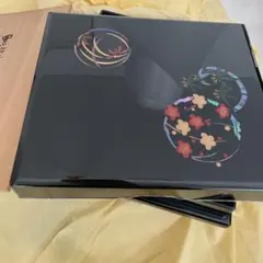 820黒塗花丸蒔絵 色紙筥 漆器