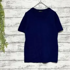 A895　COMME CA ISM　コムサイズム　カットソー　半袖　ネイビー　M