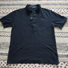 COMME CA ISM ボタン付きブラックポロシャツ L