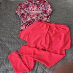 120サイズ　Athlovic ラッシュガード 2XL 鮮やかなピンク 花柄