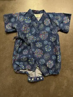 いさみや 花火柄 甚平 70cm 綿100%