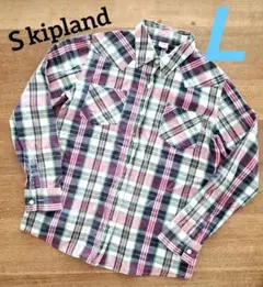 ⭐在庫大処分セール⭐skipland チェック柄 長袖シャツ　Ｌ　即日発送。。。