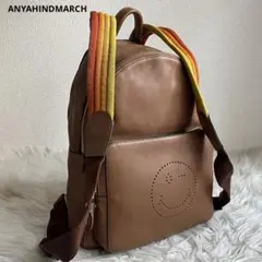 ☆美品☆ ANYAHINDMARCH リュック スマイリー 茶色 レザー