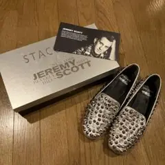 【極美品】 STACCATO x JEREMY SCOTT シルバー ローファー STACCATO ローファー パールベルトグロスローファー レディース