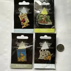 ディズニーストアWalt's 100th Yearピンバッジ 4個セット